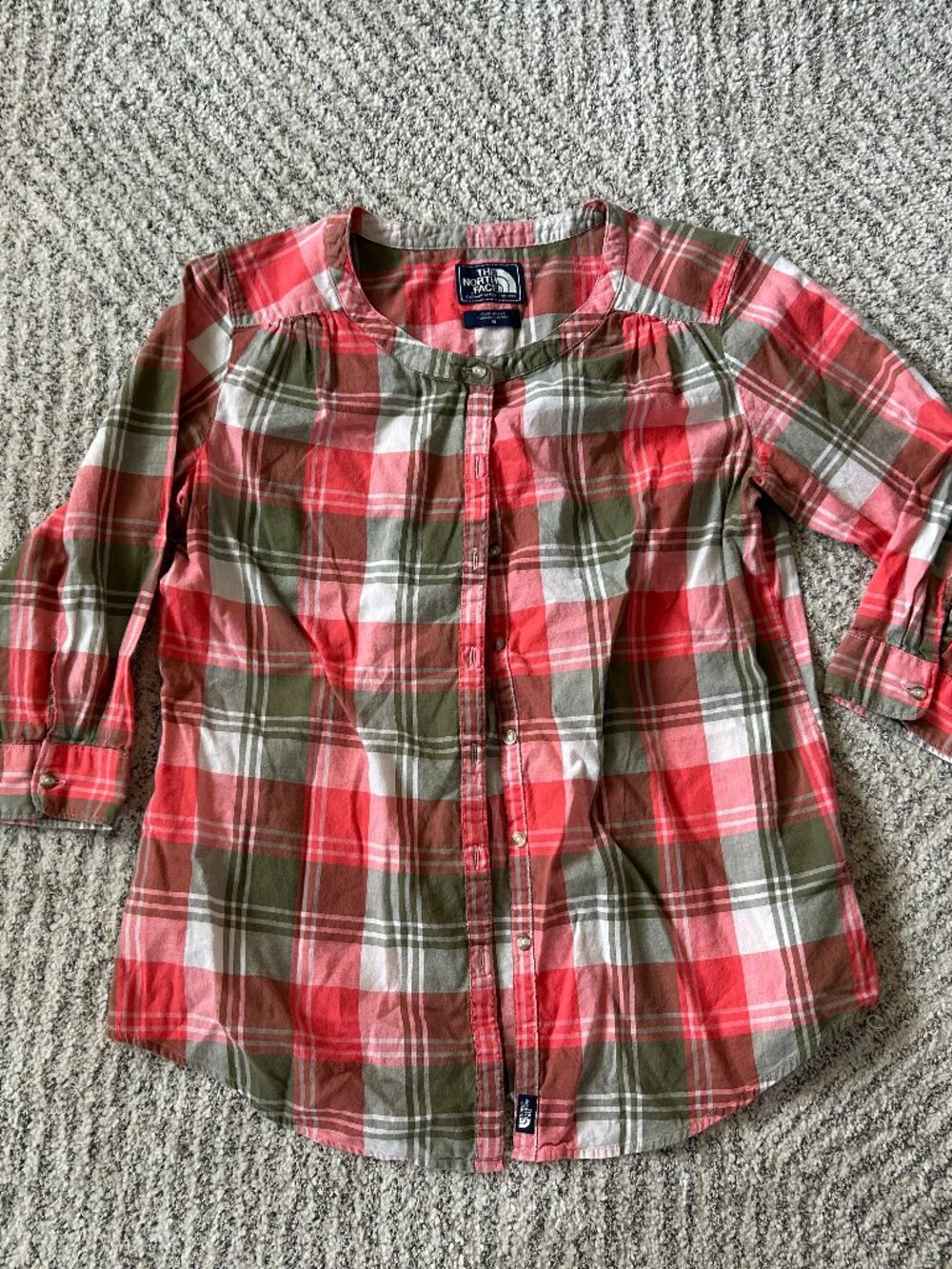 NorthFace Plaid Button Up Blouse!